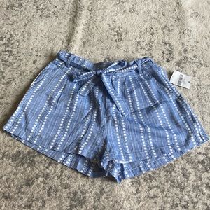 NEW linen paper bag waist shorts
